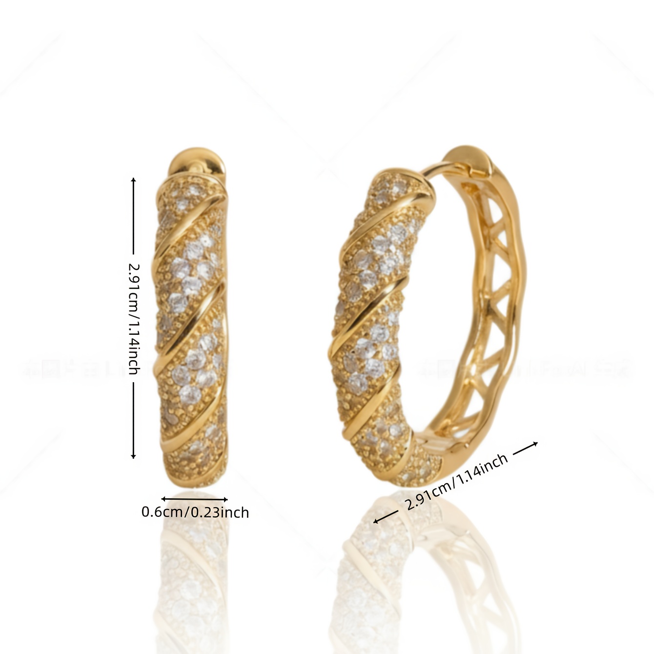 Women's Twisted Bamboo Design Copper Ear Buckles, Luxurious